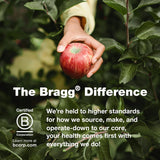 Bragg etiqueta nutricional visible con información de ácido acético y vitaminas