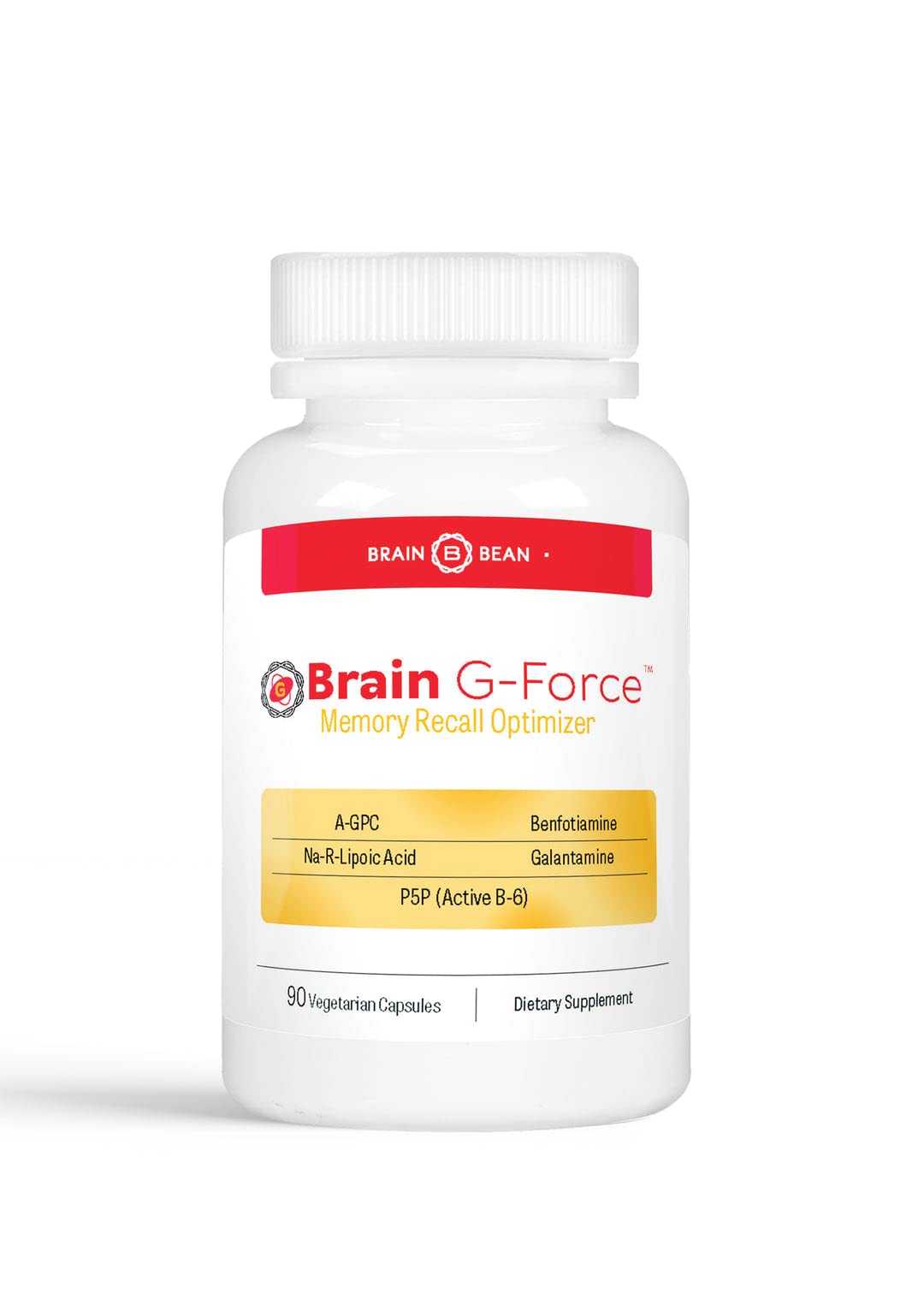 Brain Bean Brain G-Force frontal mostrando el envase y beneficio de claridad mental