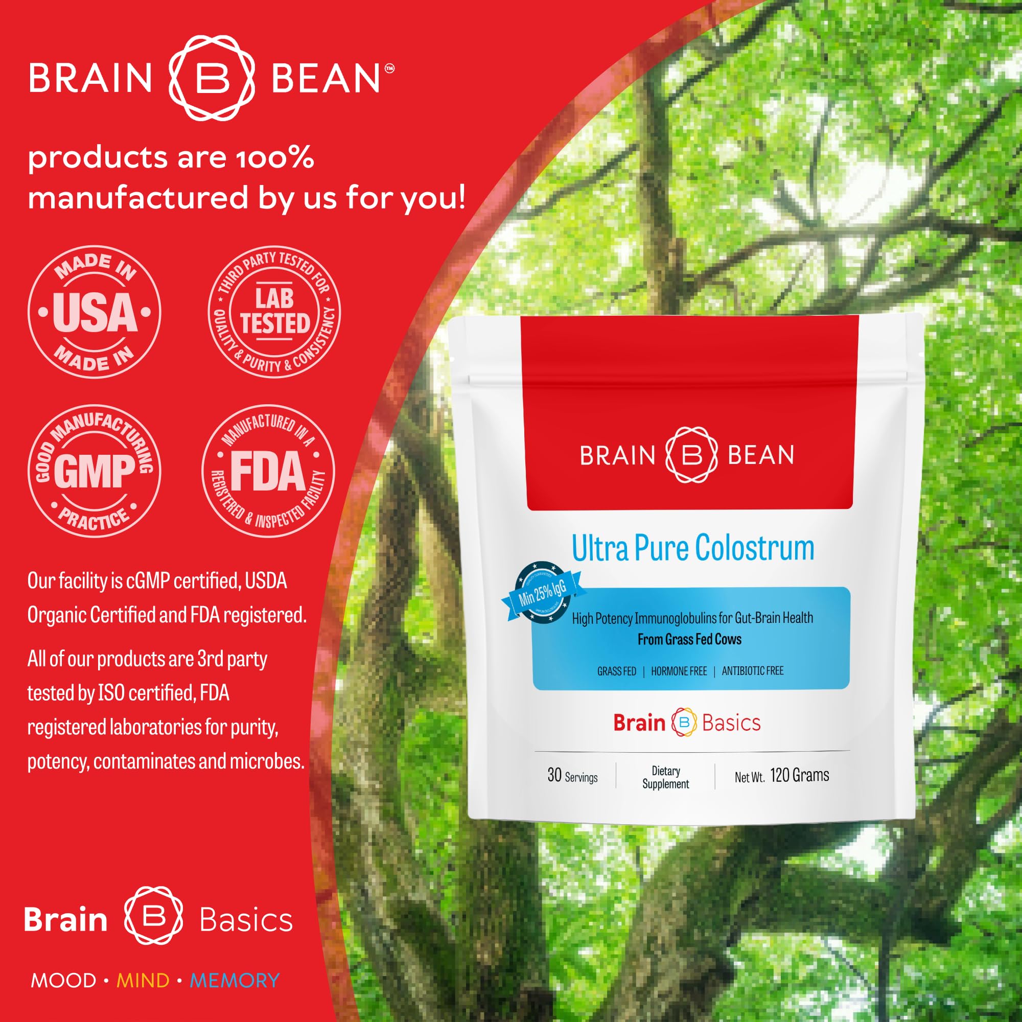 Brain Bean etiqueta nutricional en detalle, transparencia y trazabilidad