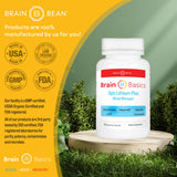 Brain Bean opti lithium plus comprimido en mano para comparar tamaño y dosificación
