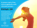 Brain Bean polvo ultrafino en primer plano, fácil de mezclar