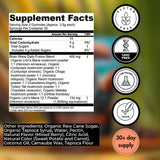 BRAIN WAVE etiqueta nutricional y lista de hongos, transparencia de ingredientes