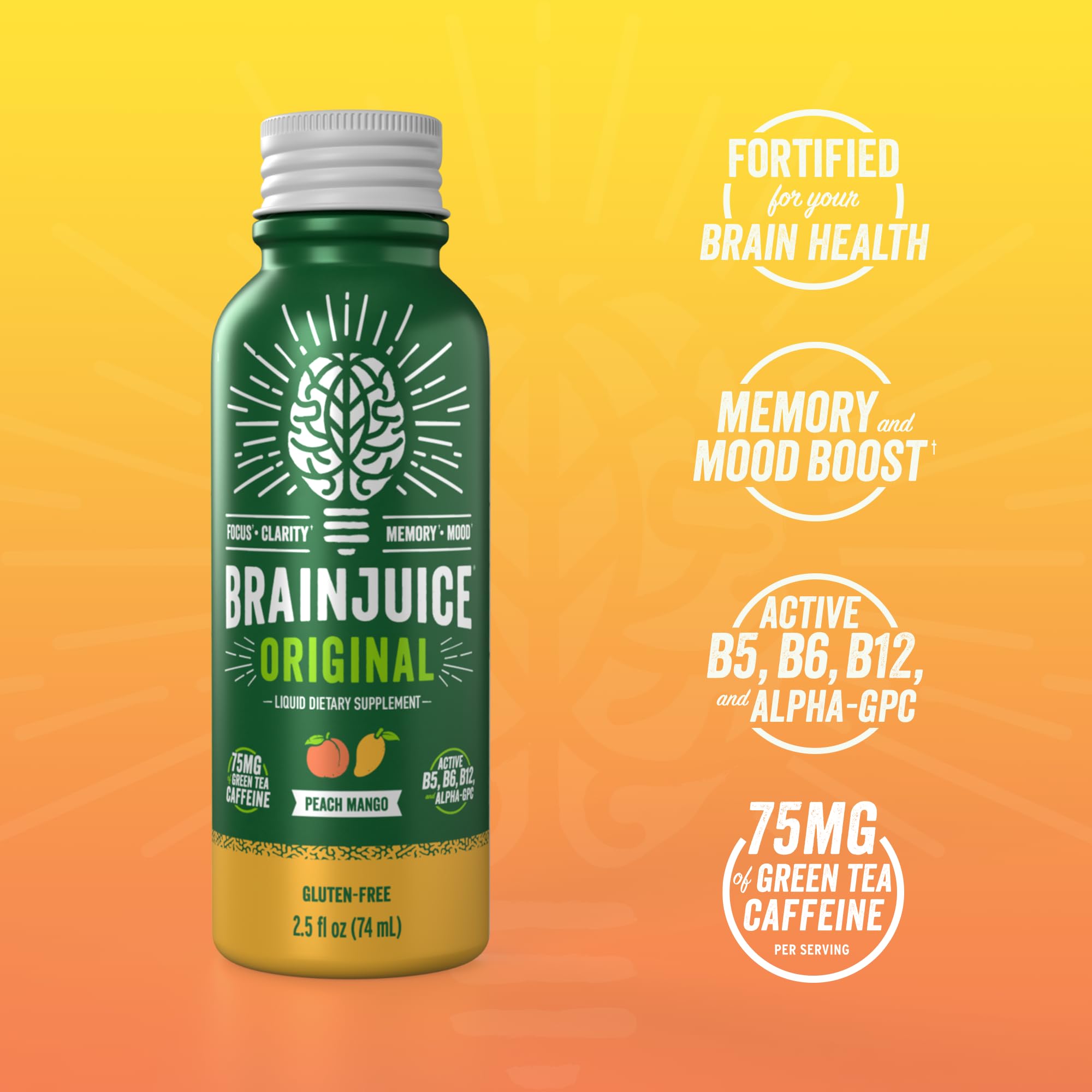 BrainJuice presentación de 12 pack ideal para almacenaje y consumo continuo
