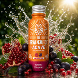 BrainJuice detalle de la etiqueta con ingredientes clave y beneficios visibles