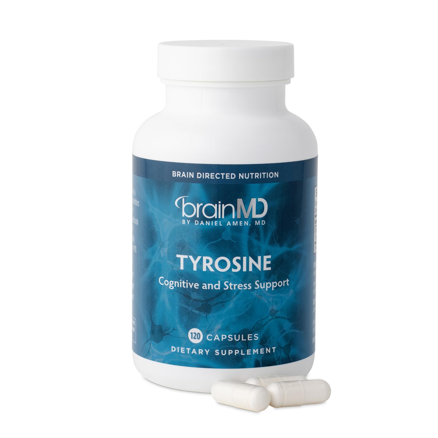 BRAINMD frasco frontal mostrando la etiqueta y beneficio de enfoque