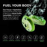 BrainTree Nutrition vaso con bebida cucumber lime listo para consumir y refrescar