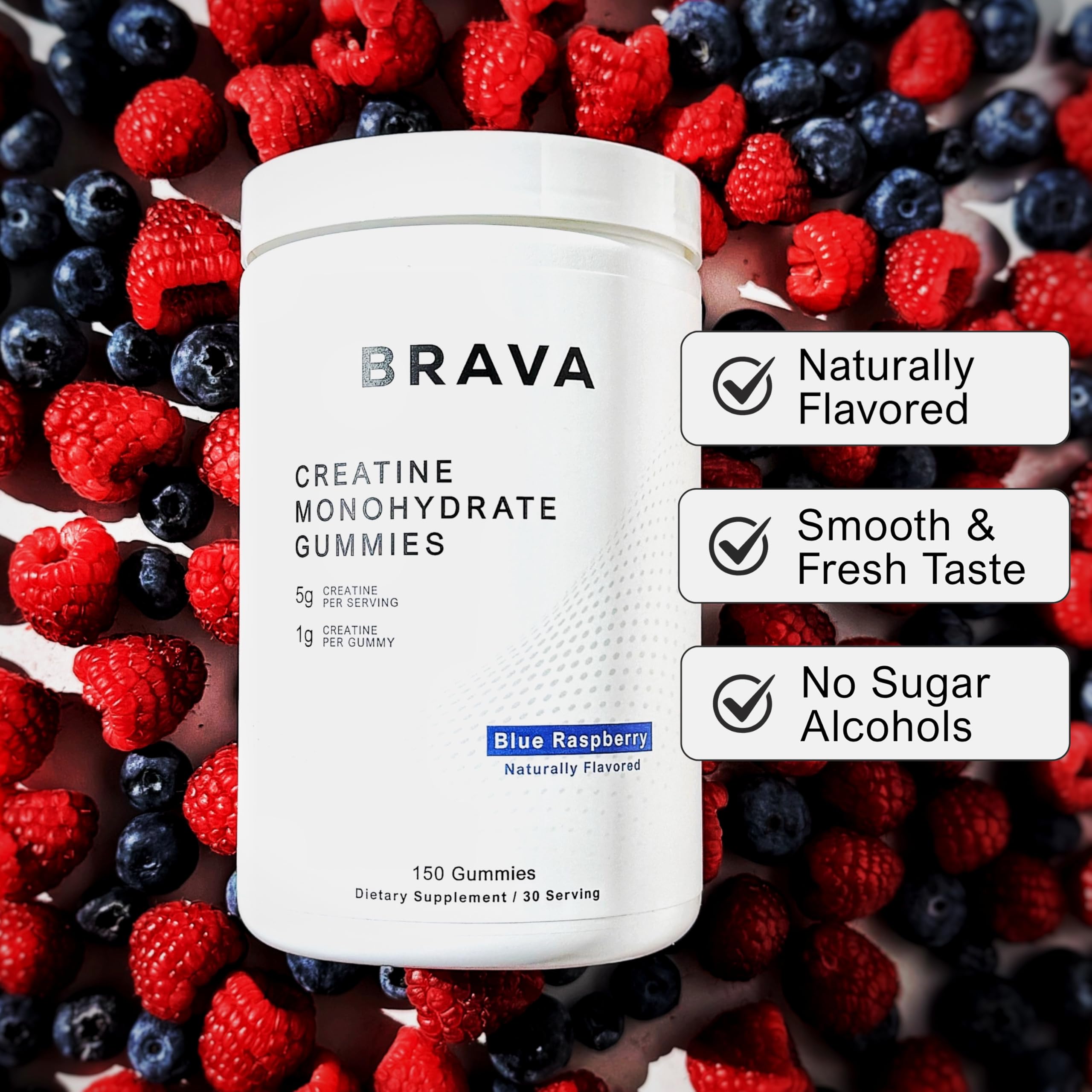 BRAVA NUTRITION etiqueta con sello de laboratorio, transparencia y confianza