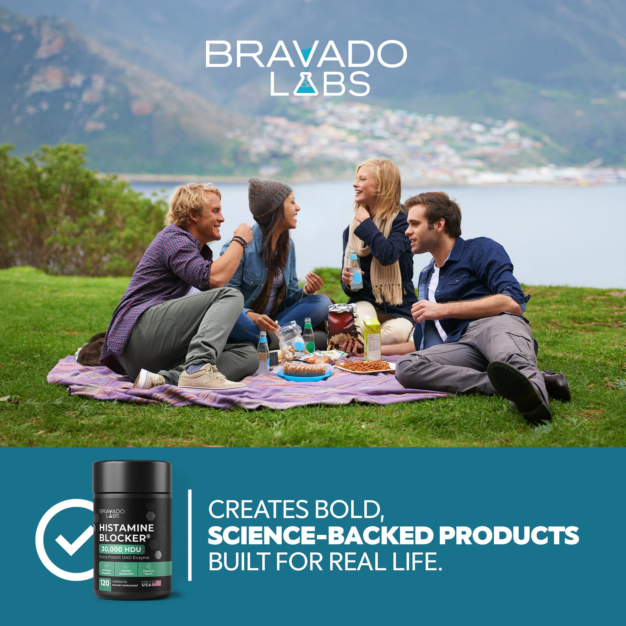 Bravado Labs comparación de tamaño en mano para referencia de porción