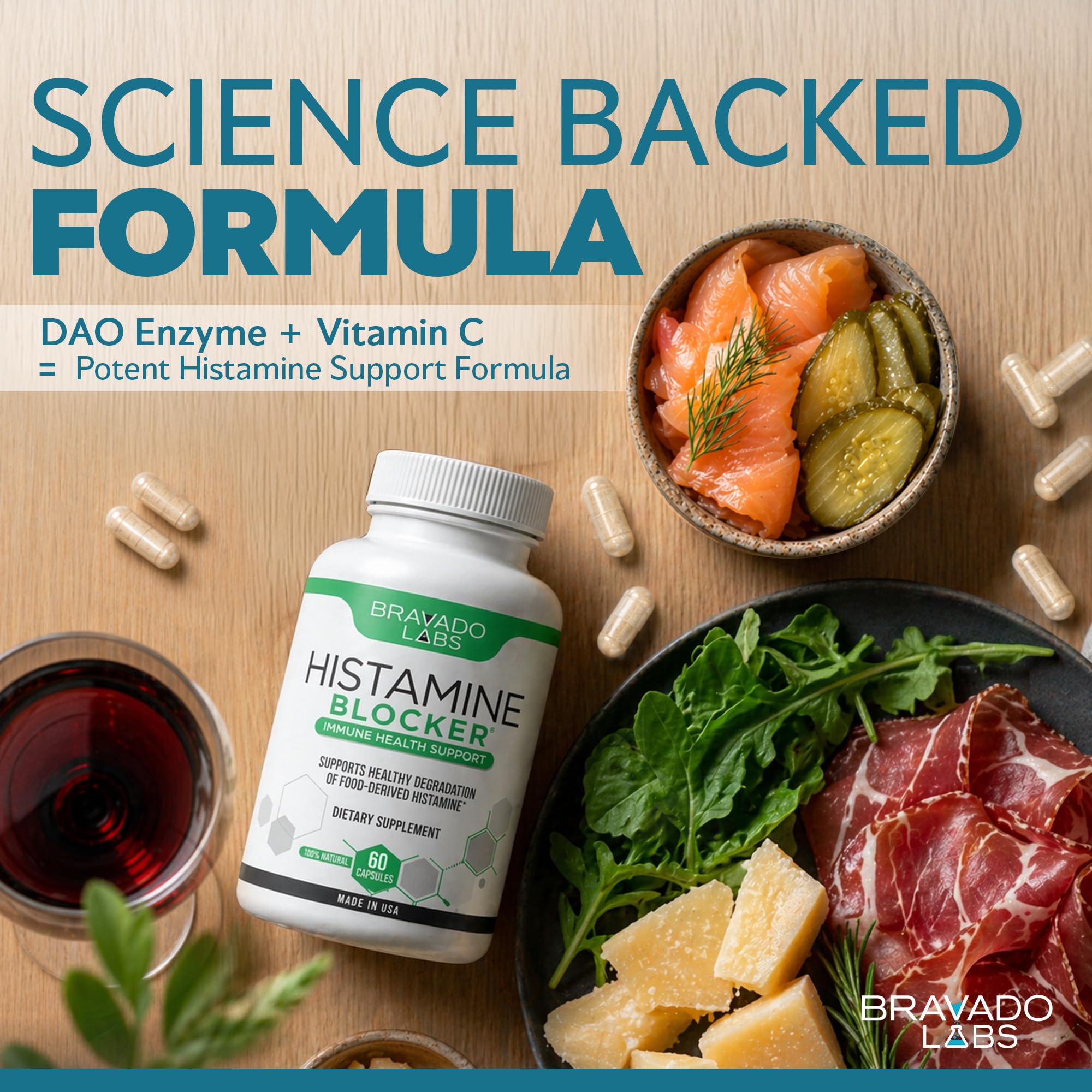 Bravado Labs toma de cápsula antes de la comida para digestión más fácil