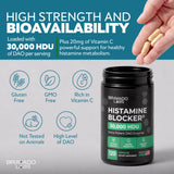 Bravado Labs suplemento en uso junto a una comida rica en histamina
