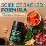Bravado Labs etiqueta con información de 30,000 HDU y vitamina C clara