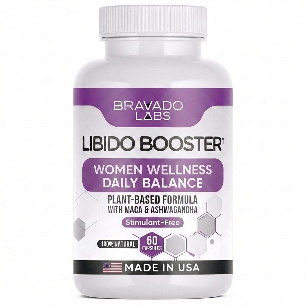 Bravado Labs frasco frontal mostrando 60 cápsulas y diseño del envase, ayuda a decidir compra