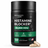 Bravado Labs frasco frontal mostrando etiquetado y beneficio digestivo
