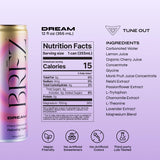 BREZ Dream en mesa nocturna con luz tenue, promoviendo calma antes de dormir