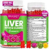Briasket frasco frontal mostrando 60 gomitas veganas y beneficios claros