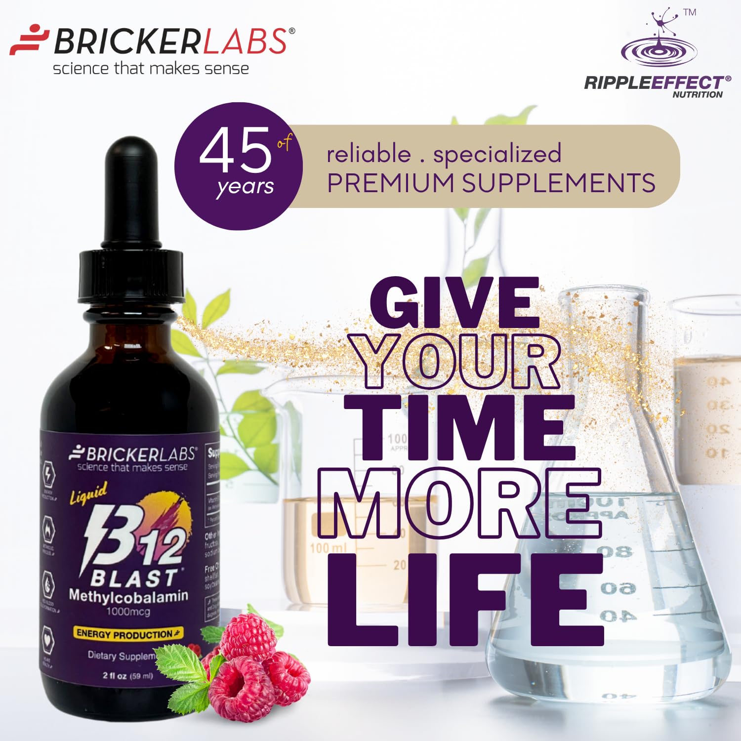 Bricker Labs B12 Blast empaque y caja, presentación segura para almacenamiento