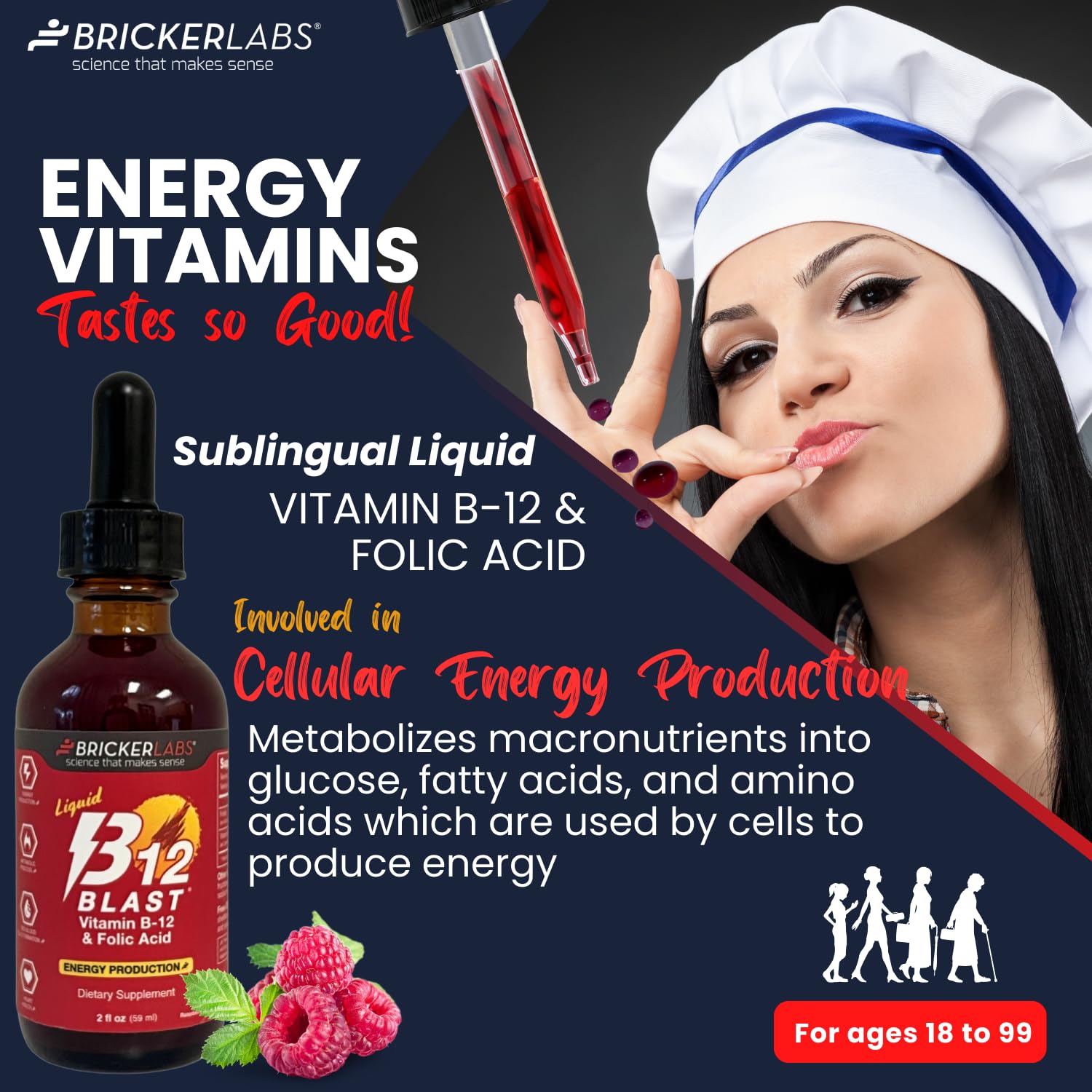 Bricker Labs etiqueta en primer plano destacando ingredientes clave