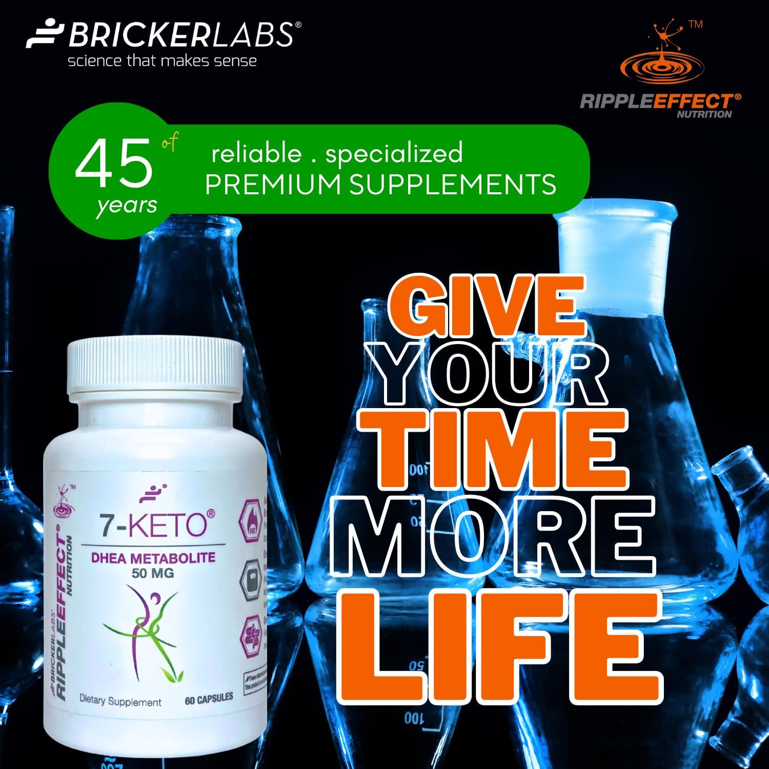 Bricker Labs caja abierta con cápsulas, muestra cantidad y empaque