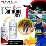 Bricker Labs etiqueta en primer plano con información de Carnipure y pureza garantizada