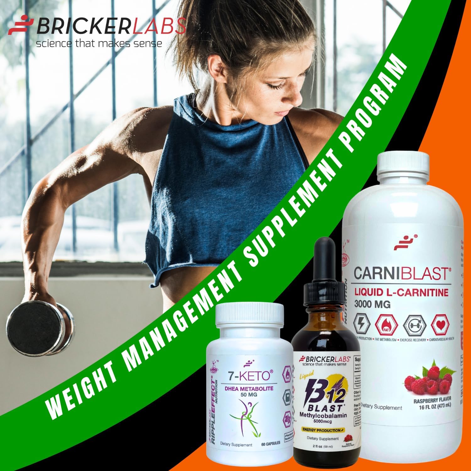 Bricker Labs estilo de vida activo con botella y zapatillas como contexto