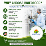 Brieofood frasco abierto con tabletas listas para uso diario