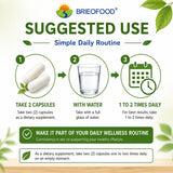 Brieofood frasco abierto con 180 cápsulas para control de porciones