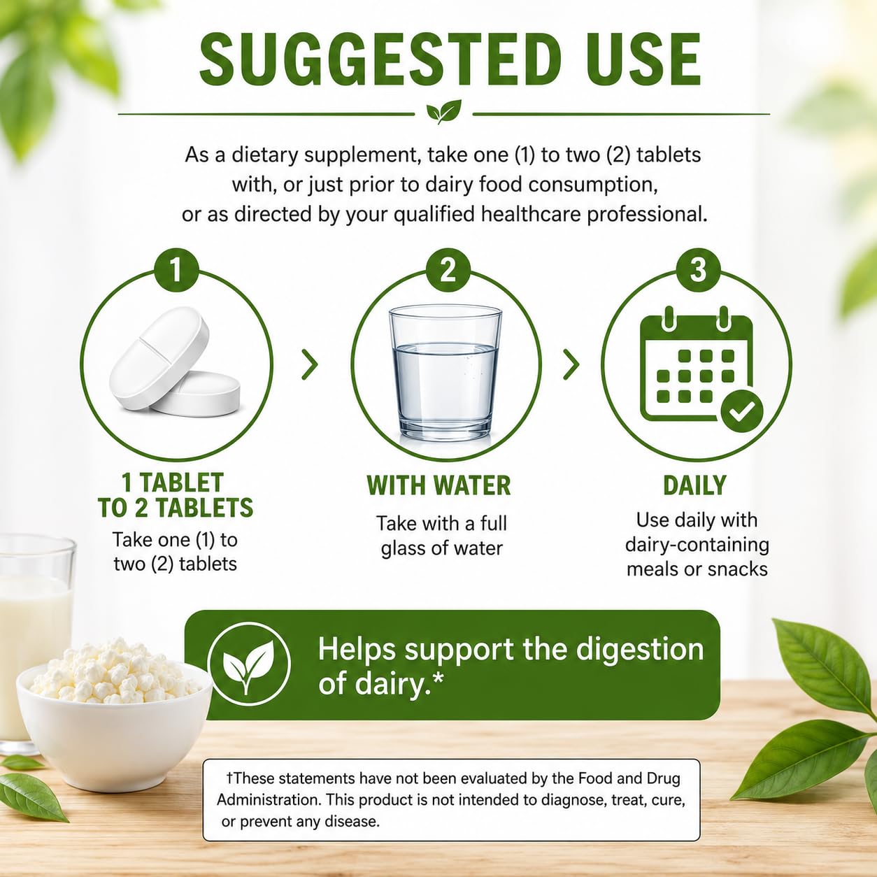 Brieofood tableta junto a un vaso de leche ilustrando uso con lácteos