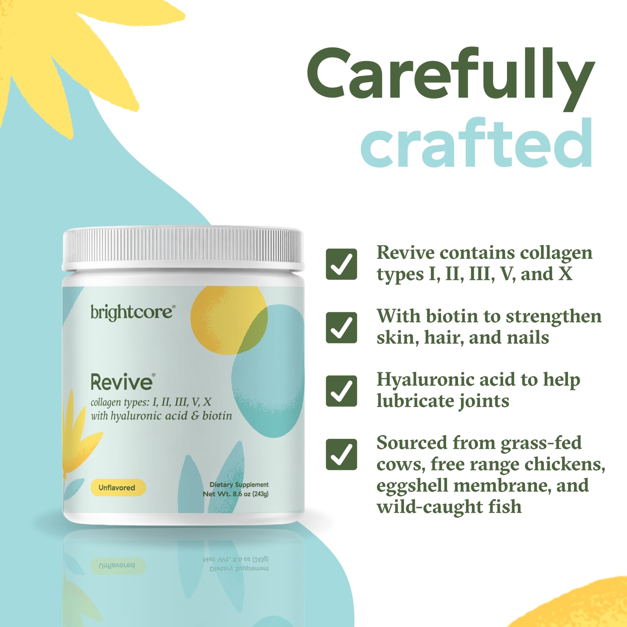 Detalle de la etiqueta Brightcore con información de ingredientes