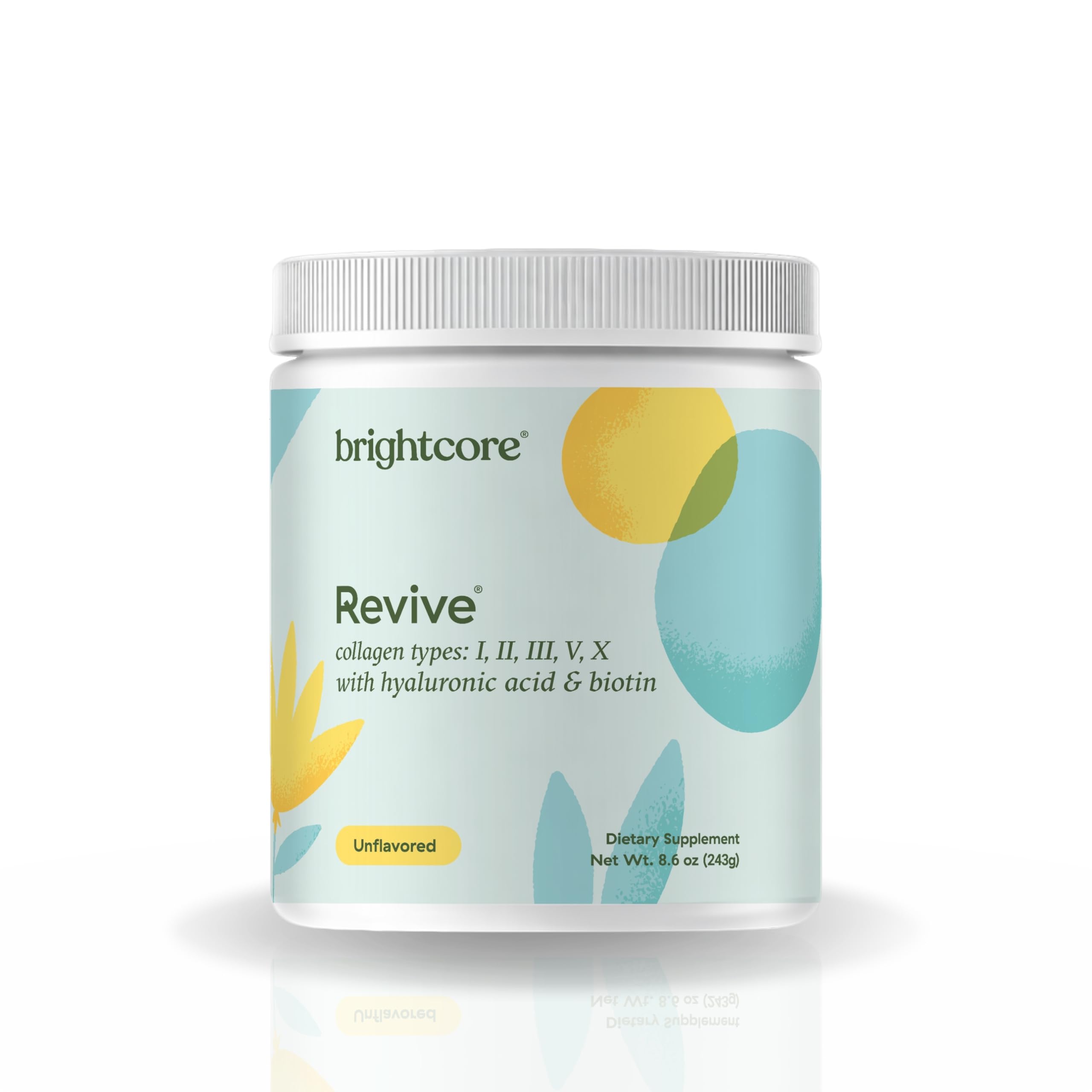 Brightcore envase frontal mostrando 30 porciones y beneficios claros