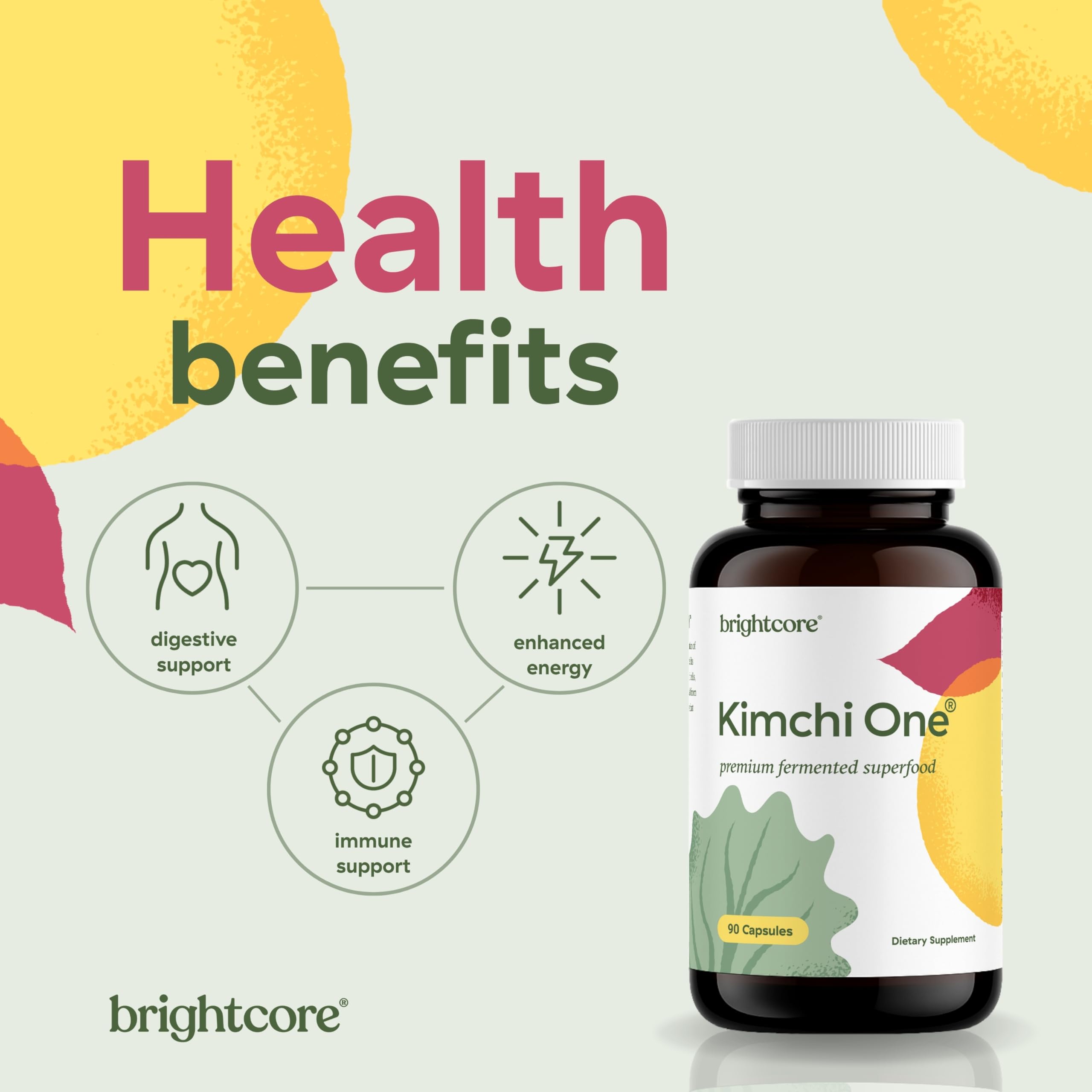 Brightcore Kimchi One detalle de cápsula vegana que resalta fácil ingestión diaria