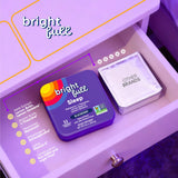 BRIGHTFULL detalle de tableta mordida, sabor blackberry y rápida absorción
