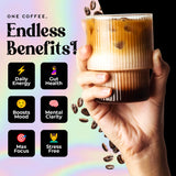 BRIODOSE MUSHROOM COFFEE comparación de tamaño con cucharita, porción precisa