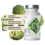 BrocElite contenido mezclado en batido mostrando uso práctico con comida