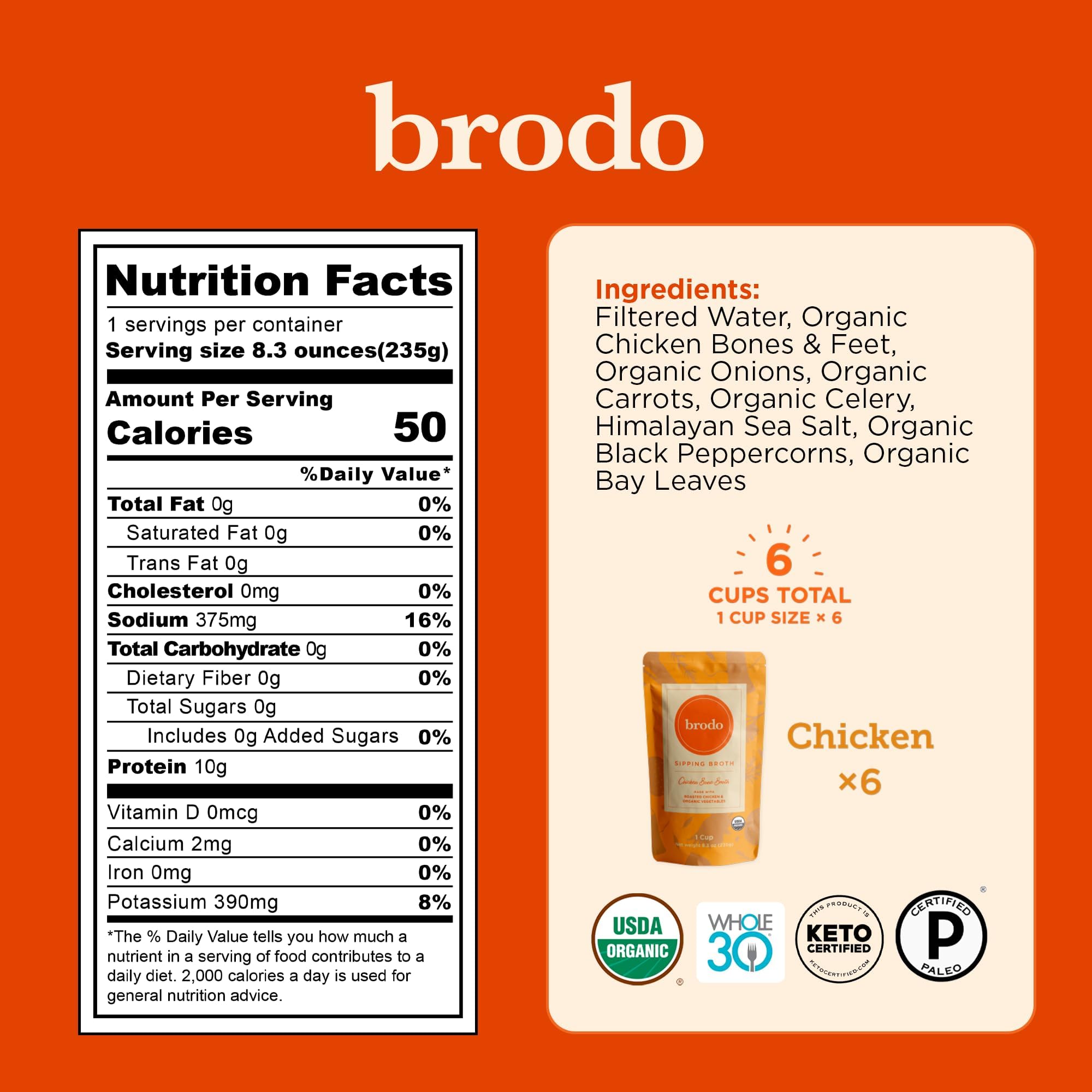 Brodo envase individual 8 oz en mano para llevar y consumir rápidamente