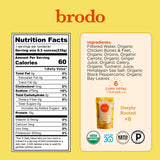 Brodo pouch abierto vertiendo caldo caliente listo para usar al instante