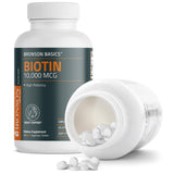 Bronson etiqueta nutricional visible indicando 10,000 mcg por tableta