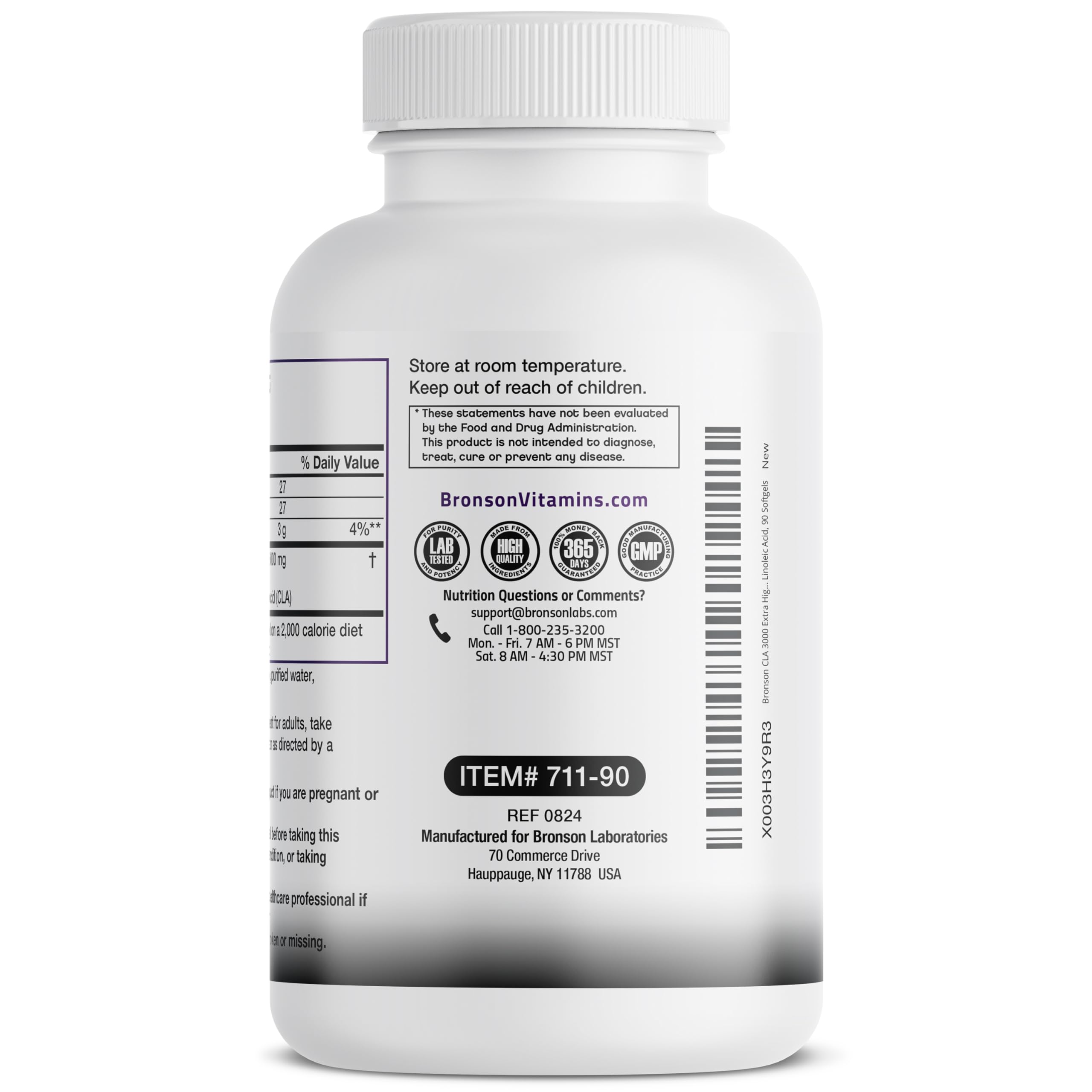 Bronson softgels junto a equipo de entrenamiento para uso complementario