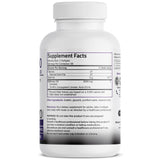 Bronson etiqueta lateral con información de dosis y certificación cGMP