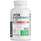 Bronson etiqueta nutricional en detalle con información de 25 mg hierro