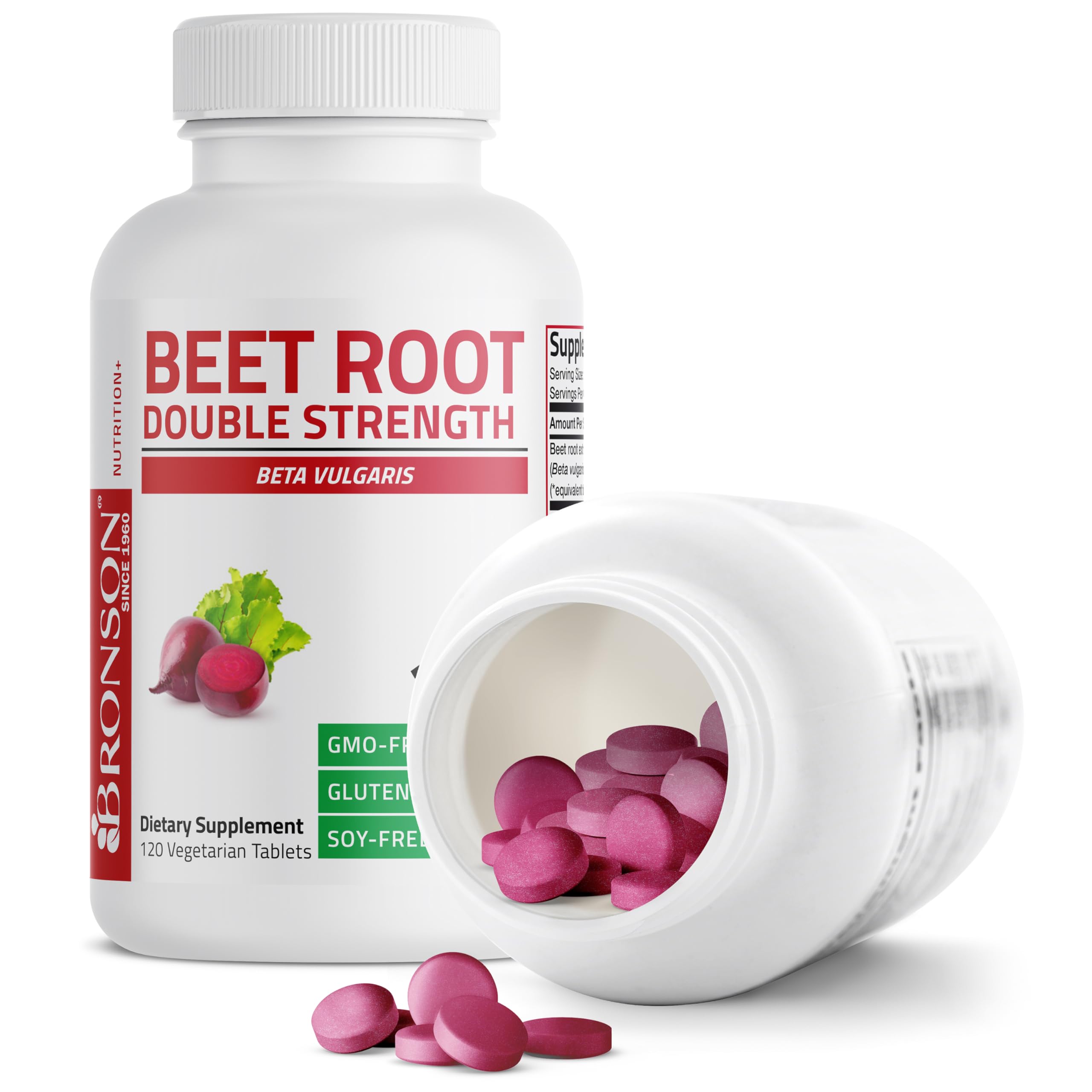 Bronson etiqueta nutricional en primer plano indicando ingredientes y pruebas