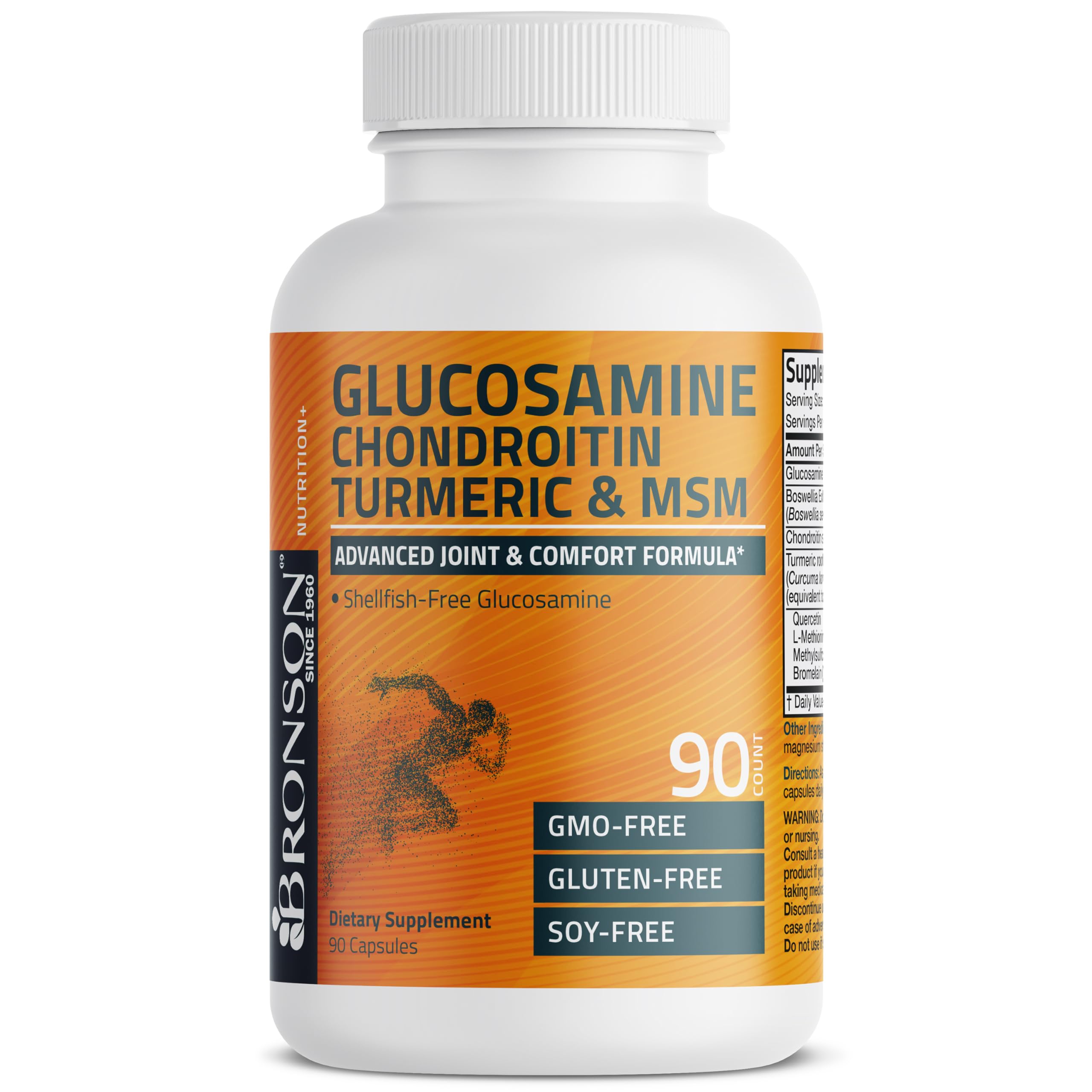 Bronson etiqueta nutricional destacando controles de calidad cGMP