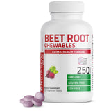 Bronson frasco frontal de Beet Root 250 tabletas muestra presentación y conveniencia