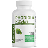 Bronson frasco Rhodiola Rosea frontal mostrando etiqueta y beneficios