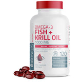 Bronson envase frontal mostrando 120 cápsulas y mezcla fish krill
