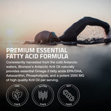 Bronson krill gota de aceite muestra textura y concentración de omega‑3