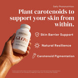 Bronzebody GLOW etiqueta con información de ingredientes y dosis