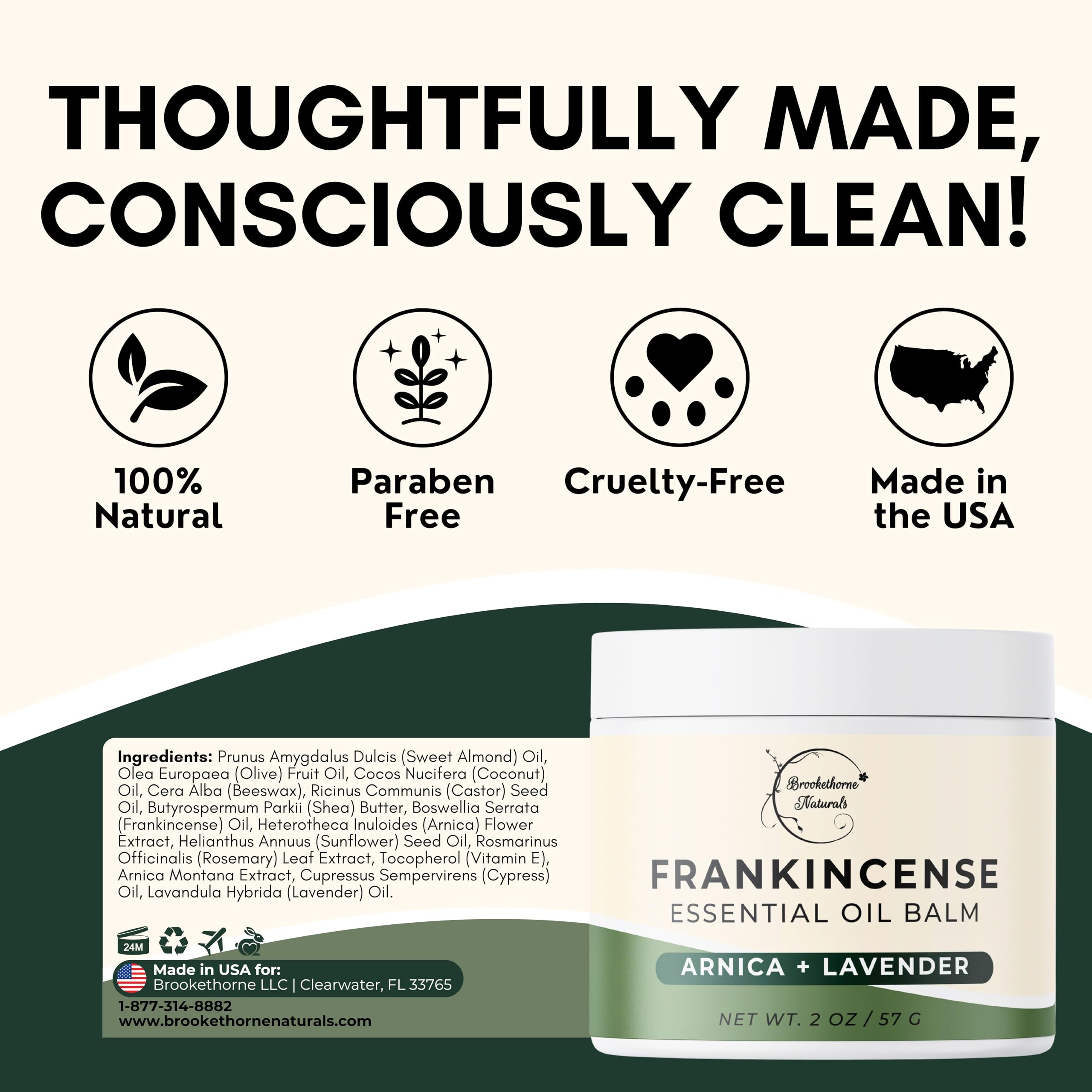 Brookethorne Naturals etiqueta con ingredientes naturales visibles y confiables