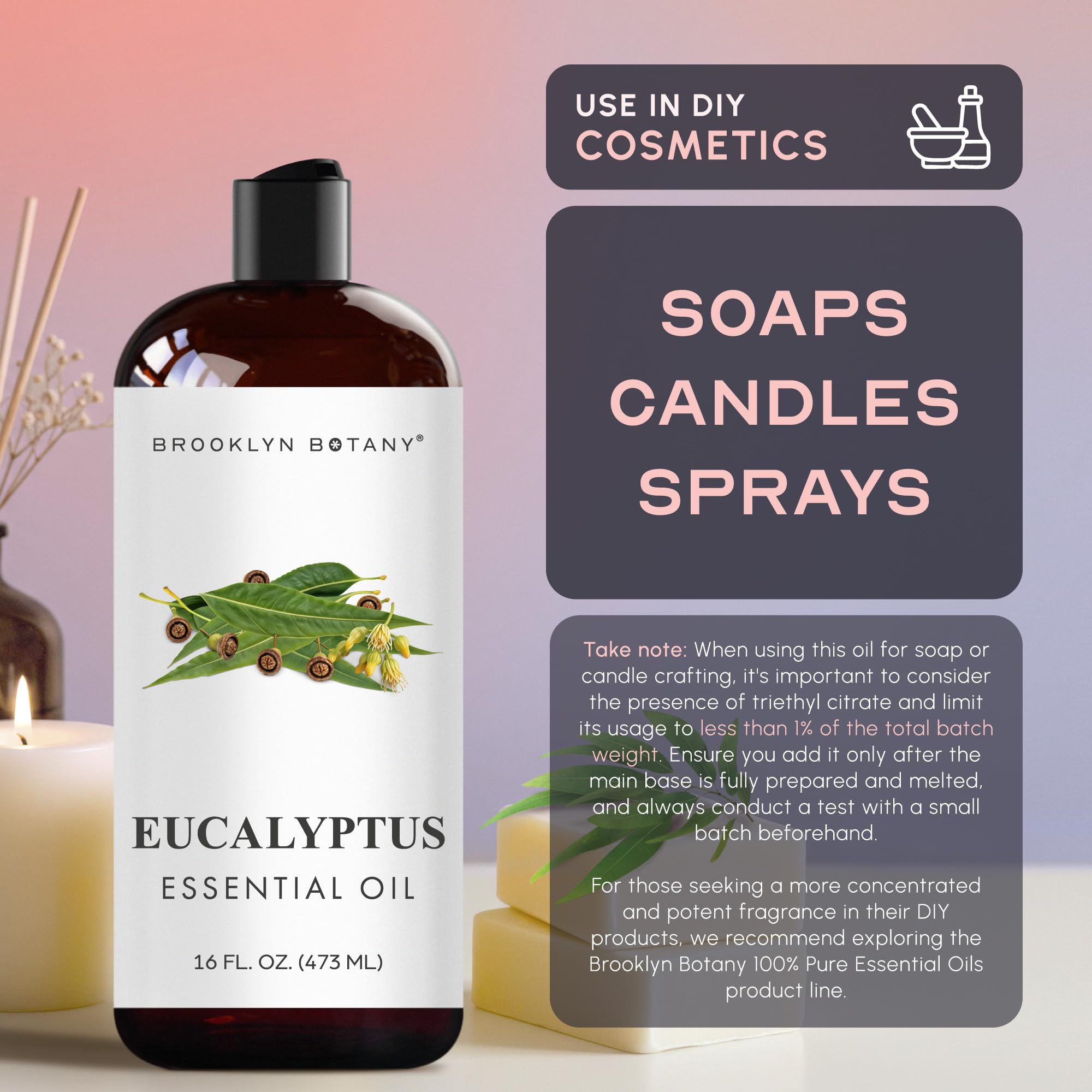 Brooklyn Botany aceite de eucalipto en difusor, refresca ambientes fácilmente