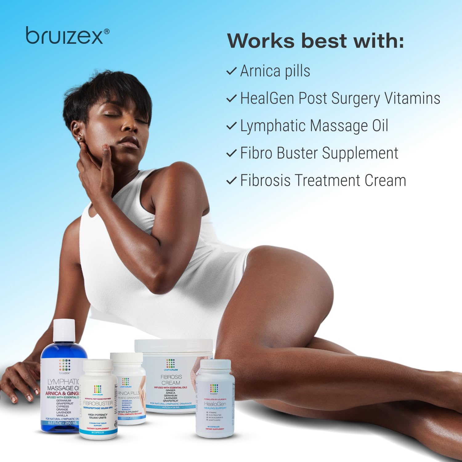 Bruizex en entorno de baño estético sugiriendo rutina postprocedimiento