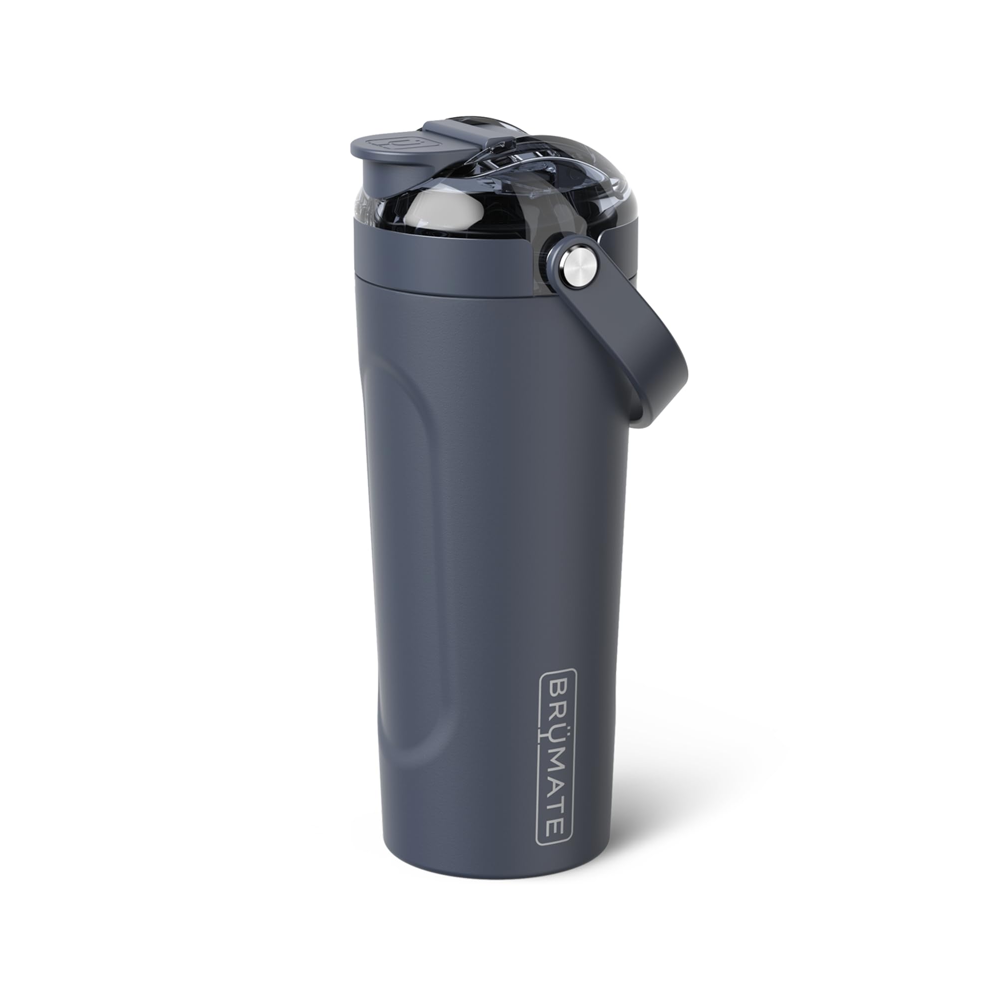 BrüMate MultiShaker frente en Nightfall Blue mostrando diseño elegante y aislamiento